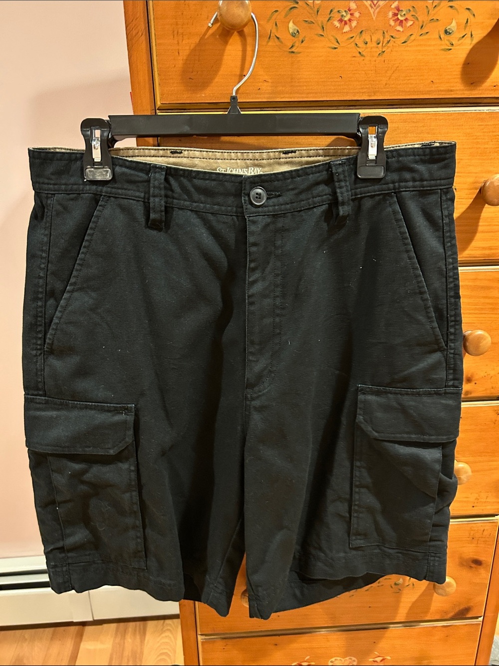 St. John's Bay Black Casual Shorts with Contrast Waistband